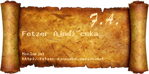 Fetzer Ajnácska névjegykártya